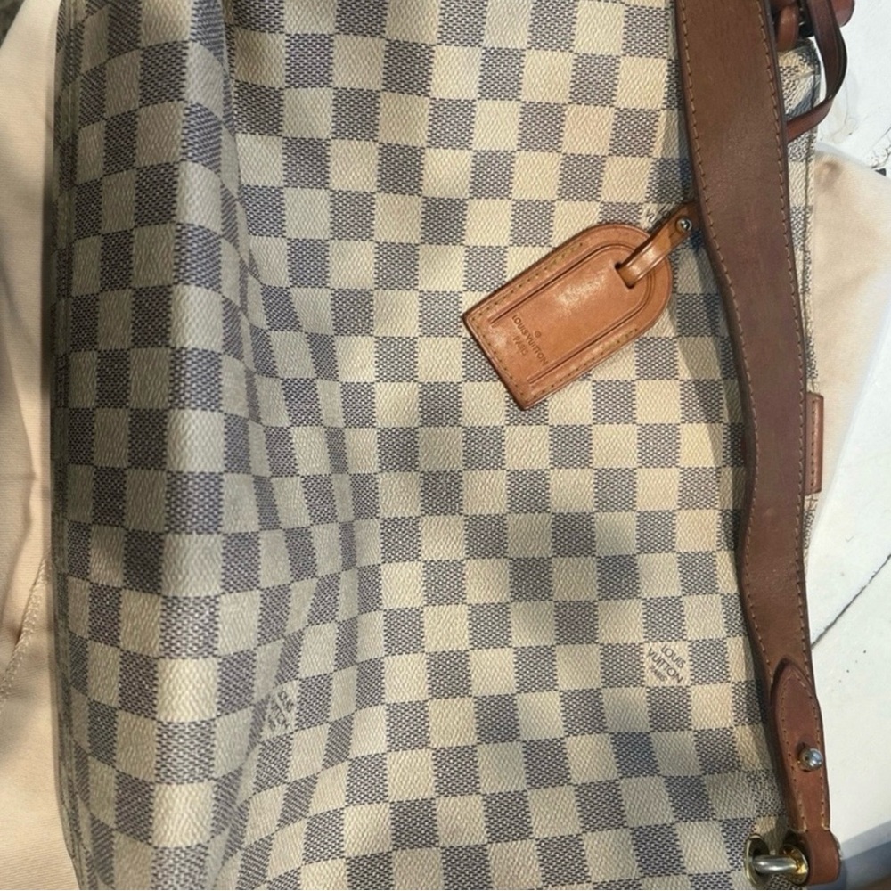 Designer-Inspired Checkered Tote Bag in Beige and Brown - Picture 10 of 16